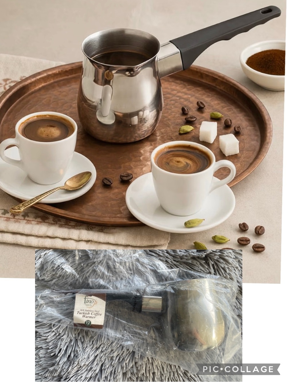 Fino Stainless Steel Turkish Coffee Stovetop Warmer Pot 12oz